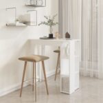 vidaXL Barový stôl+polica, biely 102x50x103,5 cm, kompozitné drevo – Obrázok 4