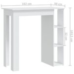 vidaXL Barový stôl+polica, biely 102x50x103,5 cm, kompozitné drevo – Obrázok 7