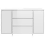 vidaXL Komoda s 3 zásuvkami lesklá biela 120x41x75 cm drevotrieska – Obrázok 5