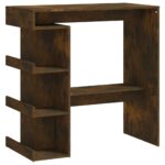 vidaXL Barový stôl+regál, tmavý dub 100x50x101,5 cm, kompozitné drevo – Obrázok 2