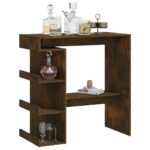 vidaXL Barový stôl+regál, tmavý dub 100x50x101,5 cm, kompozitné drevo – Obrázok 4