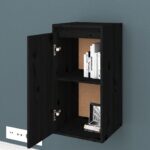 vidaXL Nástenné skrinky 2 ks čierne 30x30x60 cm masívna borovica – Obrázok 4