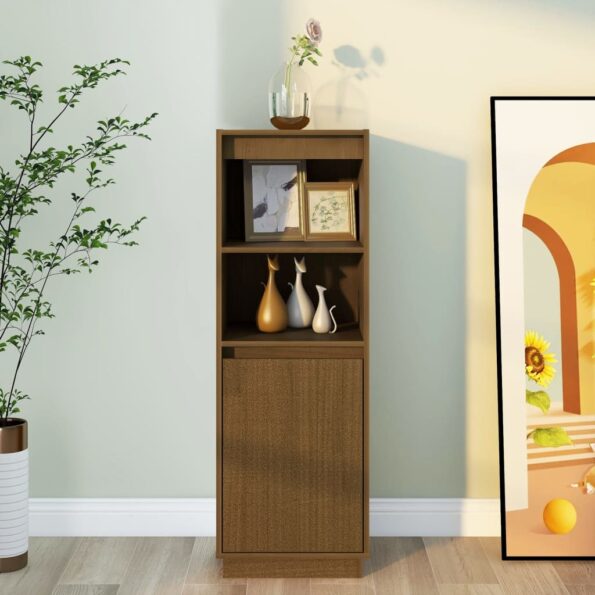 vidaXL Komoda medovo-hnedá 37x34x110 cm masívna borovica – Obrázok 3