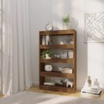 vidaXL Knižnica/deliaca stena, hnedý dub 80x30x135cm, kompozitné drevo – Obrázok 3