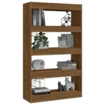 vidaXL Knižnica/deliaca stena, hnedý dub 80x30x135cm, kompozitné drevo – Obrázok 4