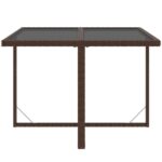 vidaXL 5-dielna záhradná jedálenská súprava so sedákmi polyratan hnedá – Obrázok 7