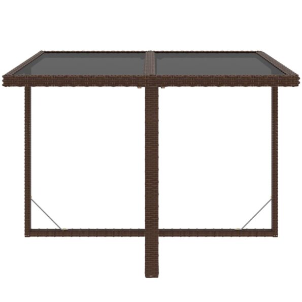 vidaXL 5-dielna záhradná jedálenská súprava so sedákmi polyratan hnedá – Obrázok 7