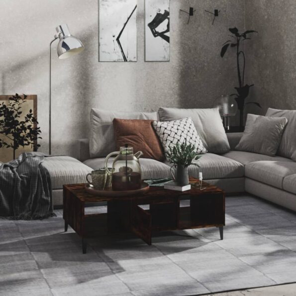 vidaXL Konferenčný stolík údený dub 103,5x60x35 cm drevotrieska – Obrázok 3