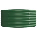 vidaXL Vyvýšený záhradný záhon práškovaná oceľ 512x80x36 cm zelený – Obrázok 4