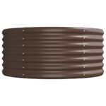 vidaXL Vyvýšený záhradný záhon pozinkovaná oceľ 620x80x36 cm hnedý – Obrázok 4