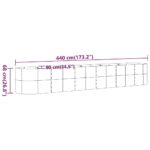 vidaXL Vyvýšený záhradný záhon práškovaná oceľ 440x80x68 cm hnedý – Obrázok 6