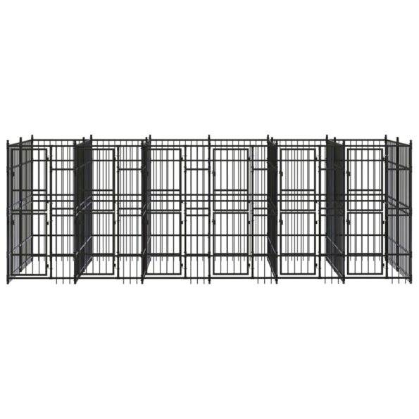 VXL8720286871201_g_en_hd_1.jpg vidaXL Vonkajší koterec pre psov oceľový 11,06 m² – Obrázok 2