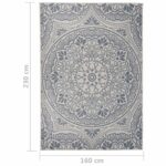vidaXL Vonkajší koberec s plochým tkaním 160x230 cm modrý vzorovaný – Obrázok 6