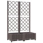 vidaXL Záhradný kvetináč s mriežkou hnedý 80x40x121,5 cm PP – Obrázok 2