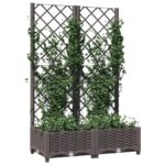 vidaXL Záhradný kvetináč s mriežkou hnedý 80x40x121,5 cm PP – Obrázok 3