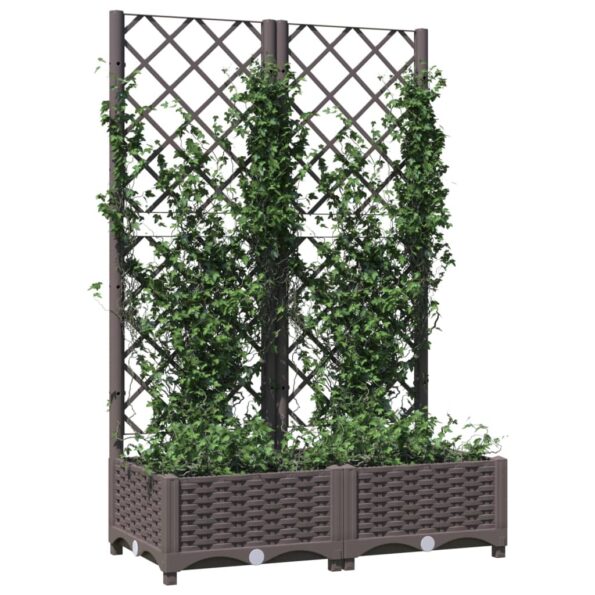 VXL8720286876084_g_en_hd_1.jpg vidaXL Záhradný kvetináč s mriežkou hnedý 80x40x121,5 cm PP – Obrázok 3