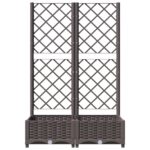 vidaXL Záhradný kvetináč s mriežkou hnedý 80x40x121,5 cm PP – Obrázok 4