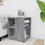 vidaXL Skrinka na kolieskach sivá sonoma 60x53x72 cm spracované drevo – Obrázok 3