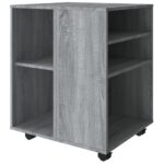 vidaXL Skrinka na kolieskach sivá sonoma 60x53x72 cm spracované drevo – Obrázok 6