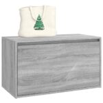 vidaXL Lavica do chodby 80x40x45 cm sivý dub sonoma spracované drevo – Obrázok 5