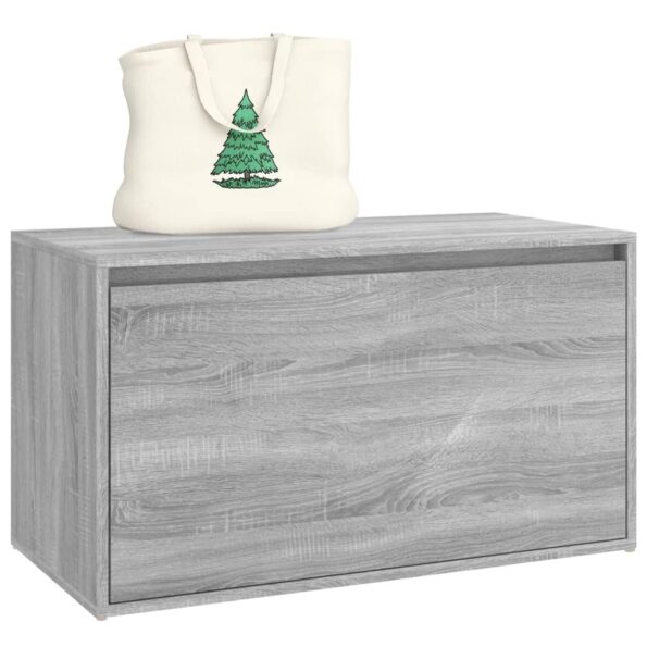 vidaXL Lavica do chodby 80x40x45 cm sivý dub sonoma spracované drevo – Obrázok 5