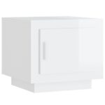 vidaXL Konferenčný stolík lesklý biely 51x50x45 cm spracované drevo – Obrázok 2