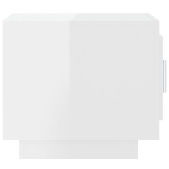 vidaXL Konferenčný stolík lesklý biely 51x50x45 cm spracované drevo – Obrázok 4