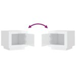 vidaXL Konferenčný stolík lesklý biely 51x50x45 cm spracované drevo – Obrázok 6