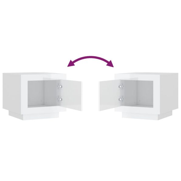 vidaXL Konferenčný stolík lesklý biely 51x50x45 cm spracované drevo – Obrázok 6