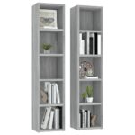 vidaXL CD skrinky 2 ks sivý dub sonoma 21x16x93,5 cm spracované drevo – Obrázok 3