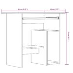 vidaXL Stôl dymový dub 80x45x74 cm spracované drevo – Obrázok 7