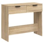 vidaXL Konzolový stolík dub sonoma 90x36x75 cm spracované drevo – Obrázok 2