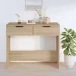 vidaXL Konzolový stolík dub sonoma 90x36x75 cm spracované drevo – Obrázok 3