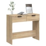 vidaXL Konzolový stolík dub sonoma 90x36x75 cm spracované drevo – Obrázok 4