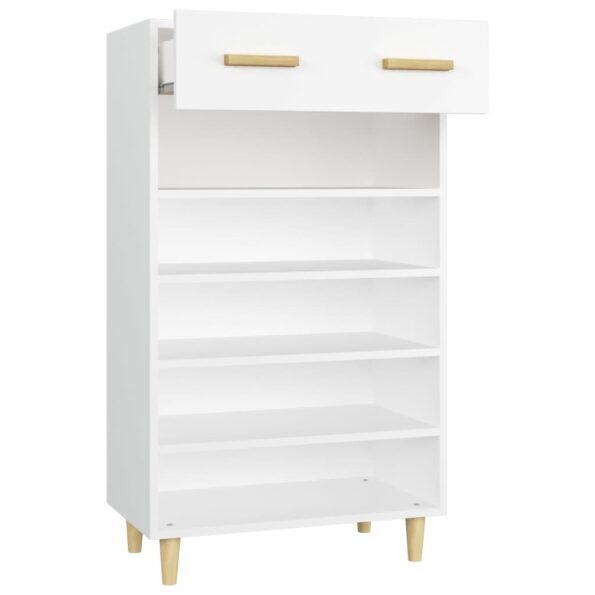 vidaXL Botník biely 60x35x105 cm spracované drevo – Obrázok 7