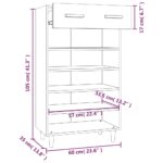 vidaXL Botník biely 60x35x105 cm spracované drevo – Obrázok 9