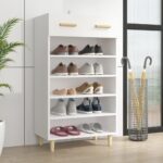 vidaXL Botník biely 60x35x105 cm spracované drevo
