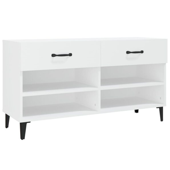 vidaXL Botník biely 102x35x55 cm spracované drevo – Obrázok 2