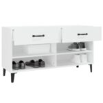 vidaXL Botník biely 102x35x55 cm spracované drevo – Obrázok 5