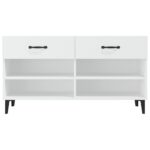 vidaXL Botník biely 102x35x55 cm spracované drevo – Obrázok 6