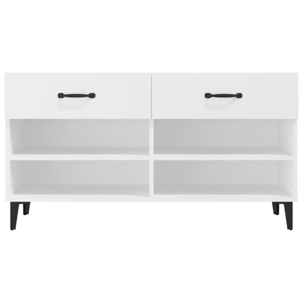 vidaXL Botník biely 102x35x55 cm spracované drevo – Obrázok 6