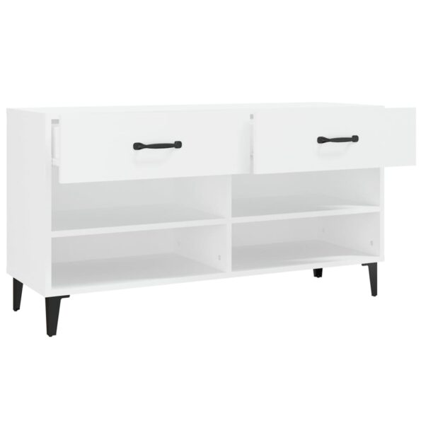 vidaXL Botník biely 102x35x55 cm spracované drevo – Obrázok 7