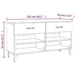 vidaXL Botník biely 102x35x55 cm spracované drevo – Obrázok 9