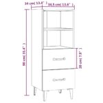 vidaXL Komoda sivý dub sonoma 34,5x34x90 cm spracované drevo – Obrázok 8