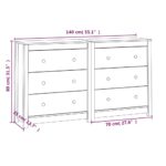 vidaXL Komoda 140x35x80 cm borovicový masív – Obrázok 7