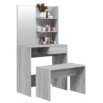 vidaXL Sada toaletného stolíka sivý dub sonoma 74,5x40x141 cm – Obrázok 3