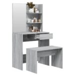 vidaXL Sada toaletného stolíka sivý dub sonoma 74,5x40x141 cm – Obrázok 4