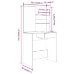 vidaXL Sada toaletného stolíka sivý dub sonoma 74,5x40x141 cm – Obrázok 9