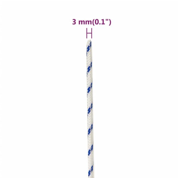 vidaXL Lodné lano biele 3 mm 250 m polypropylén – Obrázok 6