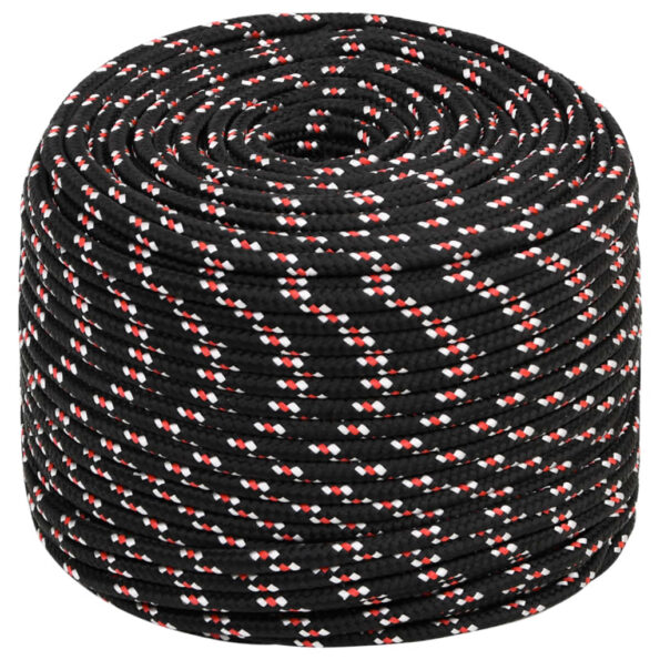vidaXL Lodné lano čierne 10 mm 100 m polypropylén – Obrázok 2